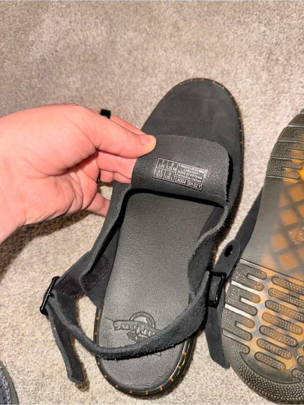 Dr. Martens Black Slip-On Mule with Yellow Stitching - Picture 2 of 4